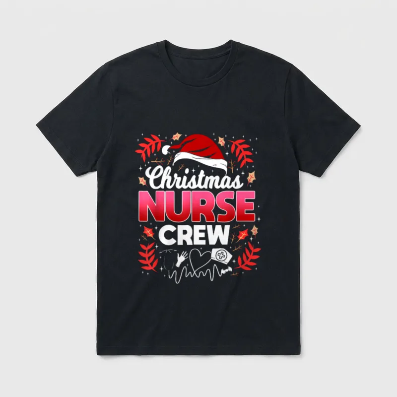 Christmas Nurse Crew Workmates T-Shirt – Classic T-Shirt in Black