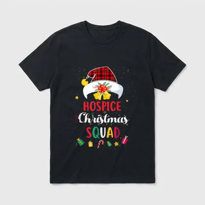 HOSPICE Christmas Squad Santa Hat Nurse T-Shirt – Classic T-Shirt in Black