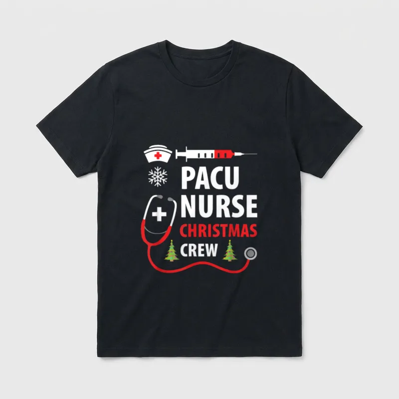 PACU Nurse Christmas Crew Nursing Hat T-Shirt – Classic T-Shirt in Black