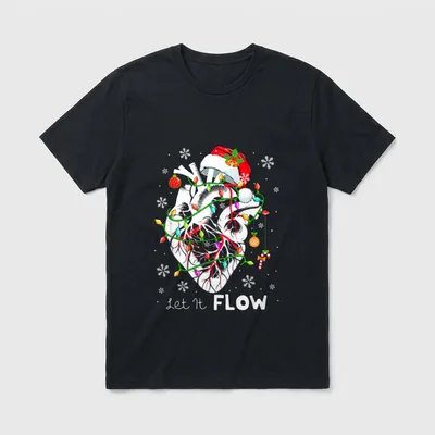 Anatomy Santa Heart Part Cardiac Nurse T-Shirt – Classic T-Shirt in Black