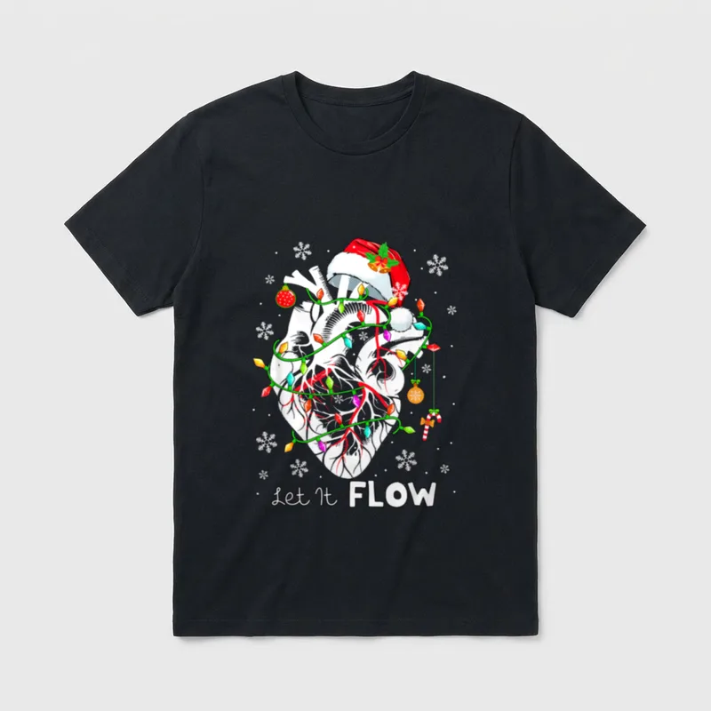 Anatomy Santa Heart Part Cardiac Nurse T-Shirt – Classic T-Shirt in Black