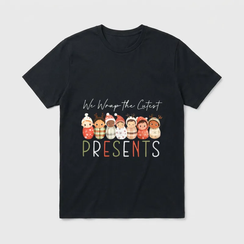 We Wrap the Cutest Presents Christmas T-Shirt – Classic T-Shirt in Black