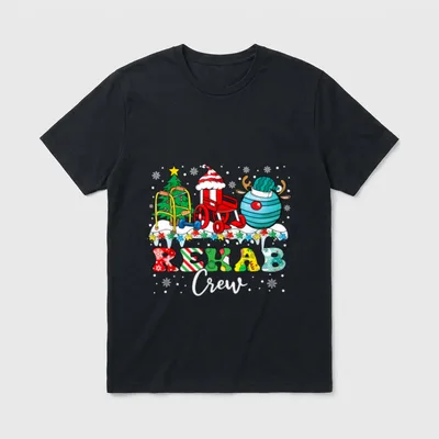 Rehab Crew Wheelchair Santa Reindeer Nurse T-Shirt – Classic T-Shirt in Black