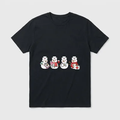 Nurse Snowman Squad Nursing RN Registered T-Shirt – Classic T-Shirt in Black