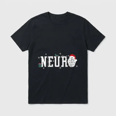 Neuro Nurse Brain Santa Hat Neuroscience T-Shirt – Classic T-Shirt in Black