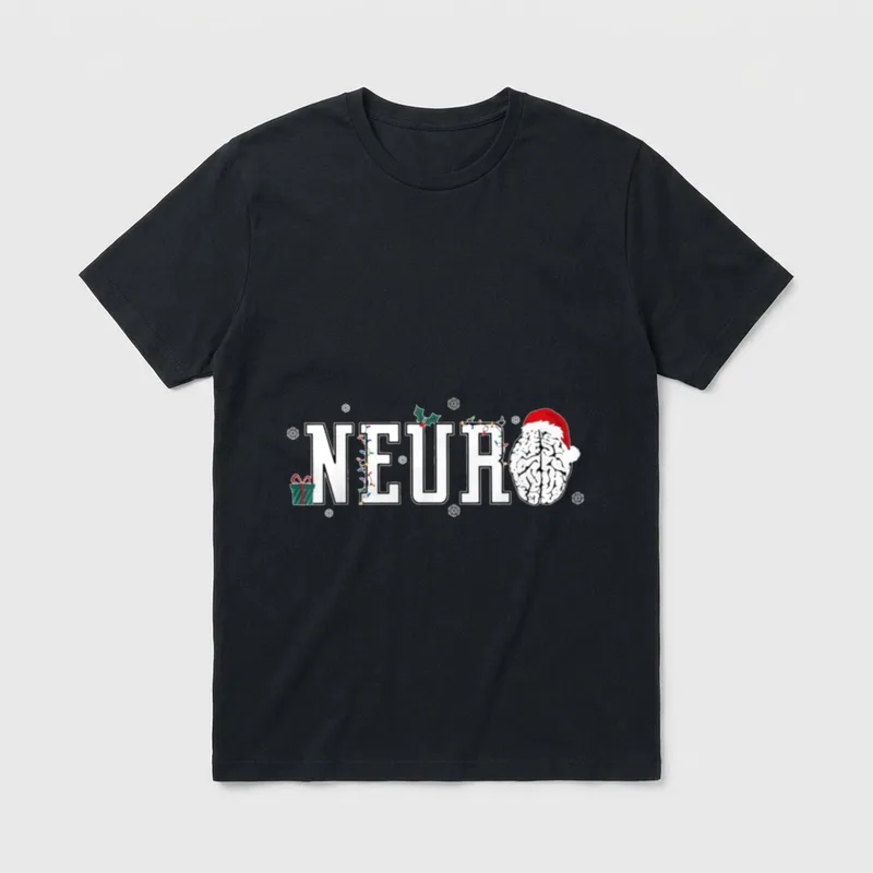 Neuro Nurse Brain Santa Hat Neuroscience T-Shirt – Classic T-Shirt in Black