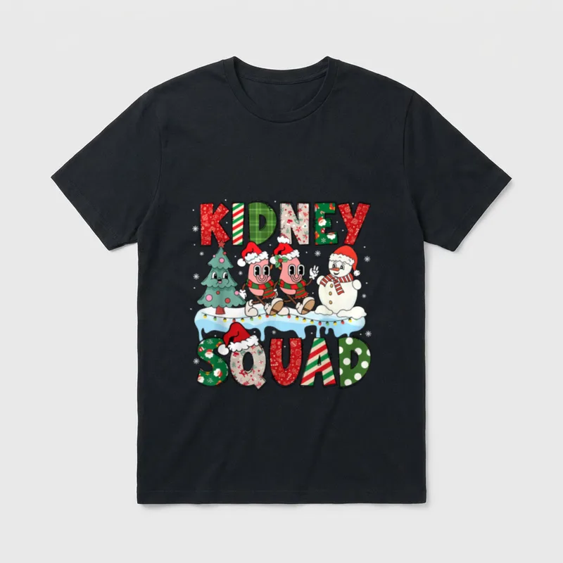 Squad Xmas Tree Snowman Dialysis Nurse T-Shirt – Classic T-Shirt in Black