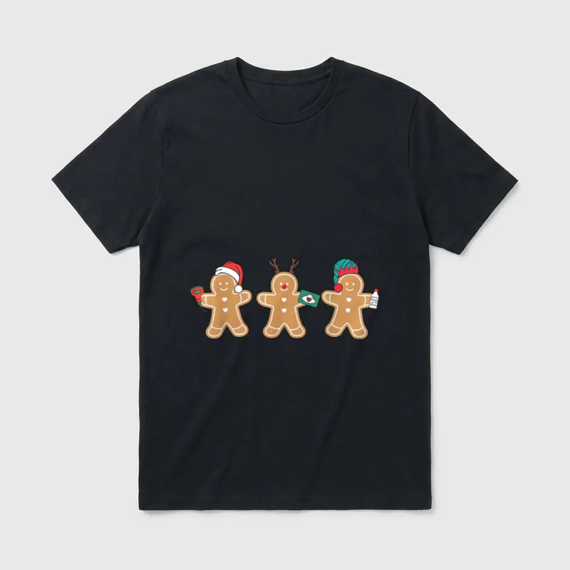 Sonographer Gingerbread Ultrasound Tech Christmas T-Shirt – Classic T-Shirt in Black