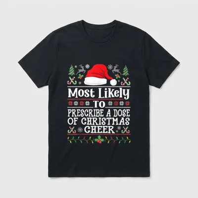 Dose of Christmas Cheer Nurse Doctor T-Shirt – Classic T-Shirt in Black