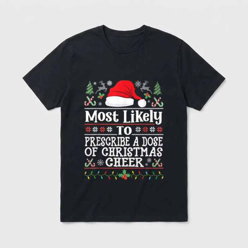 Dose of Christmas Cheer Nurse Doctor T-Shirt – Classic T-Shirt in Black