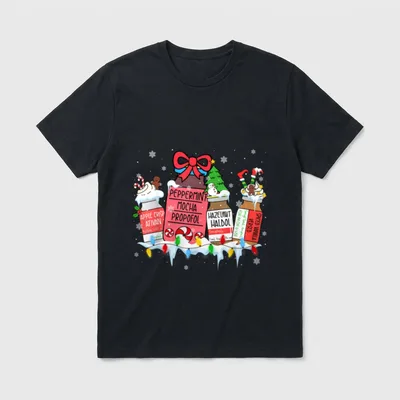 Peppermint Mocha Propofol Christmas Pharmacy Nurse T-Shirt – Classic T-Shirt in Black