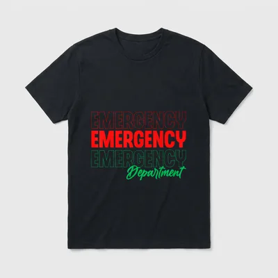 Emergency Department Xmas Holiday ER Nurse T-Shirt – Classic T-Shirt in Black