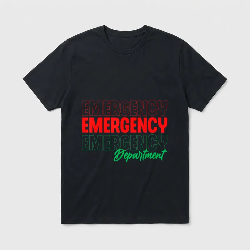 Emergency Department Xmas Holiday ER Nurse T-Shirt – Classic T-Shirt in Black
