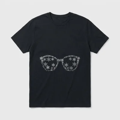 Christmas Optometry Nurse Snowflake Frames T-Shirt – Classic T-Shirt in Black