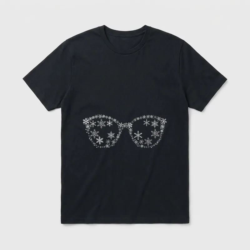 Christmas Optometry Nurse Snowflake Frames T-Shirt – Classic T-Shirt in Black