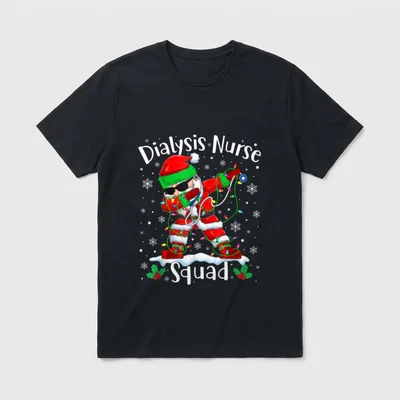 Dialysis Nurse Squad Christmas Dabbing Santa T-Shirt – Classic T-Shirt in Black