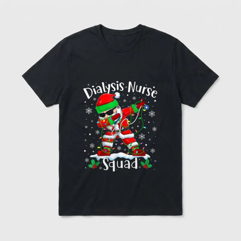 Dialysis Nurse Squad Christmas Dabbing Santa T-Shirt – Classic T-Shirt in Black