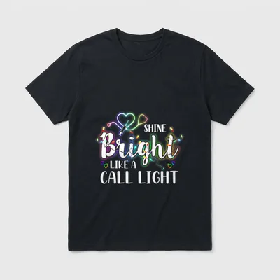 Nurse Christmas Lights Shine a Bright T-Shirt – Classic T-Shirt in Black
