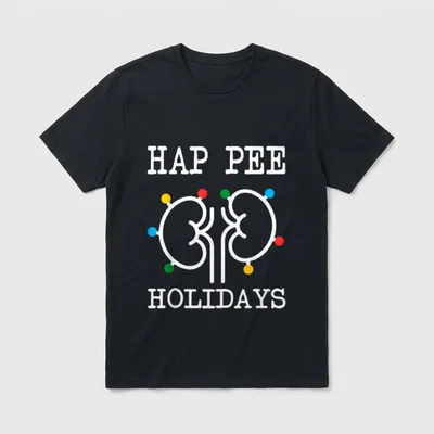 Hap Pee Holidays Christmas Dialysis Nurse T-Shirt – Classic T-Shirt in Black