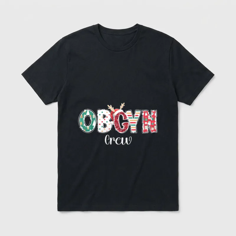 Obstetrics OB GYN Group Team Christmas T-Shirt – Classic T-Shirt in Black