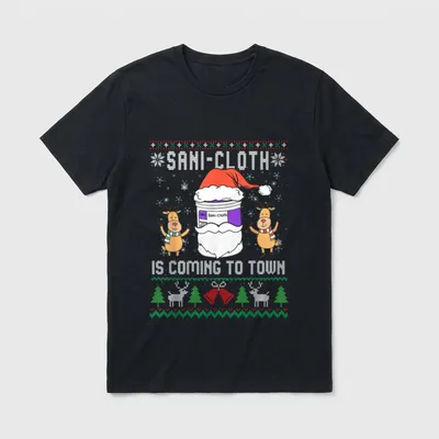 Funny Nurse Ugly Christmas T-Shirt – Classic T-Shirt in Black
