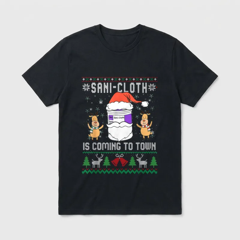 Funny Nurse Ugly Christmas T-Shirt – Classic T-Shirt in Black
