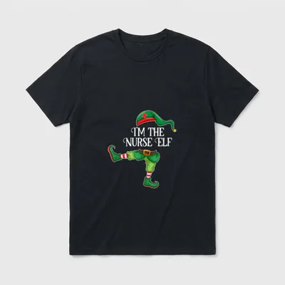 Im the Nurse Elf Christmas Matching T-Shirt – Classic T-Shirt in Black