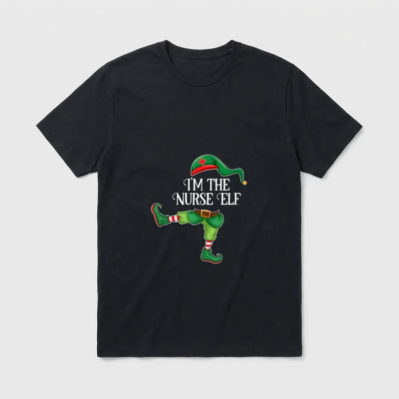 Im the Nurse Elf Christmas Matching T-Shirt – Classic T-Shirt in Black