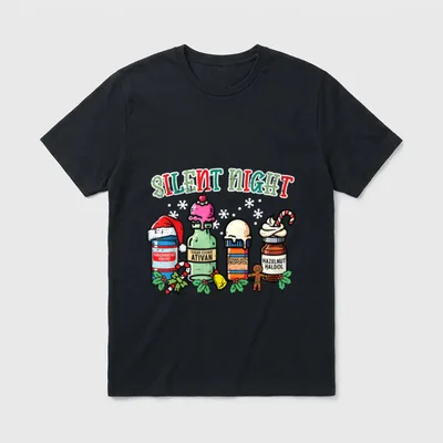 Christmas Nurse Silent Night Propofol Xmas T-Shirt – Classic T-Shirt in Black