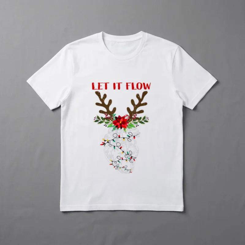 Flow Funny Heart Christmas Nurse T-Shirt – Classic T-Shirt in Black