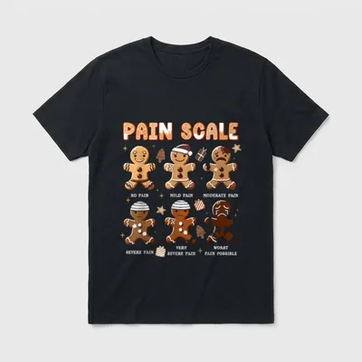 Funny Christmas Nurse Xmas Pain Scale T-Shirt – Classic T-Shirt in Black