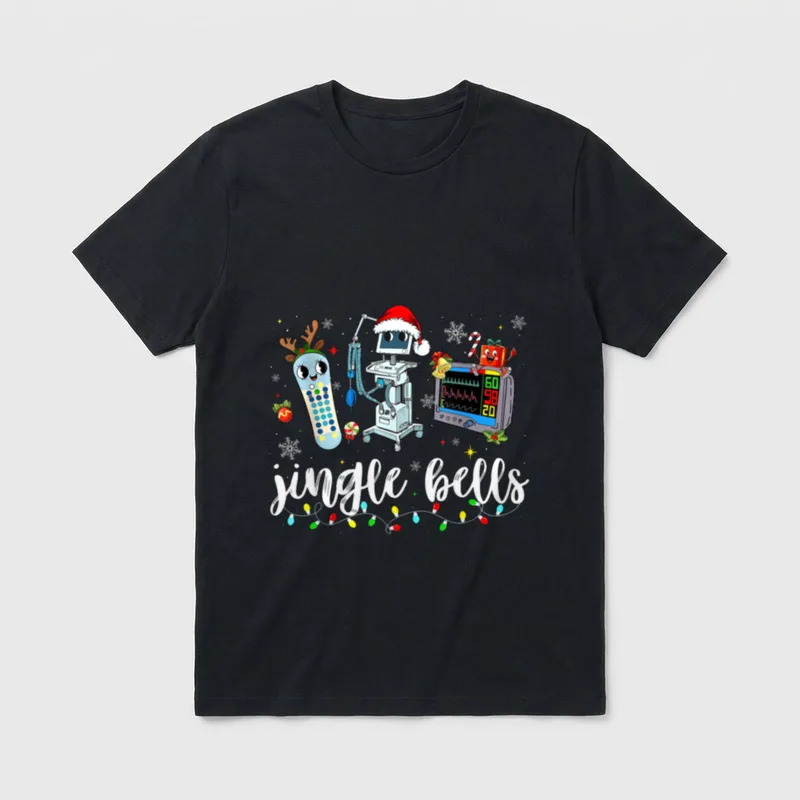 Christmas ER Nurse Jingle Bells Xmas T-Shirt – Classic T-Shirt in Black
