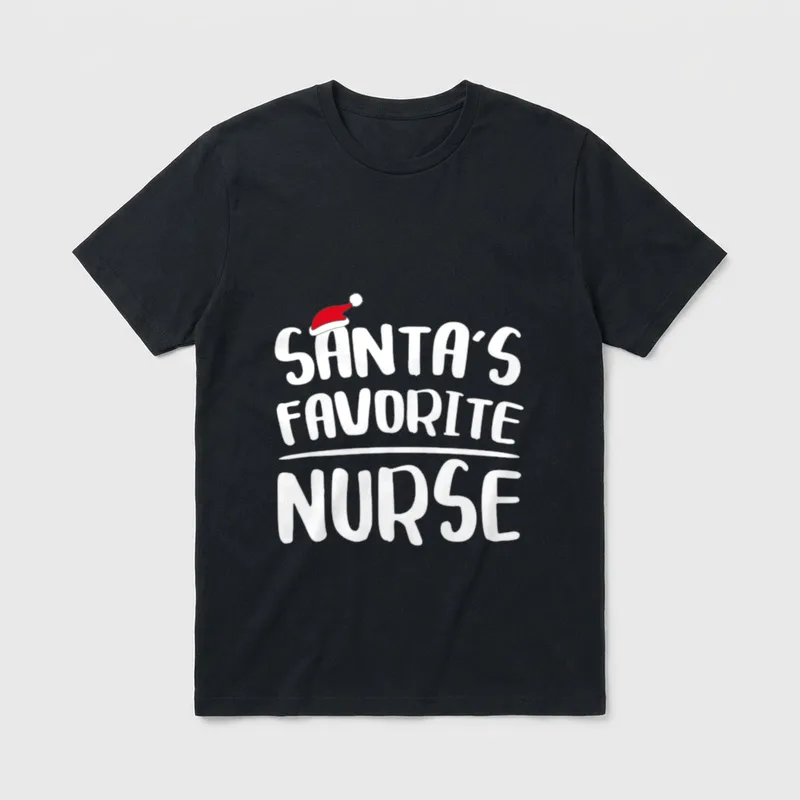 Santa's Favorite Nurse Perfect T-Shirt – Classic T-Shirt in Black