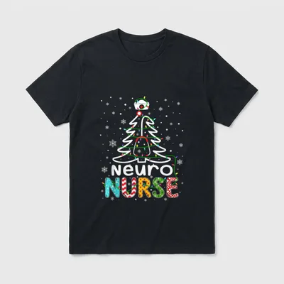 Neuro Nurse Xmas Tree Neuroscience Nursing T-Shirt – Classic T-Shirt in Black