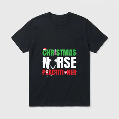 Christmas Nurse Practitioner Merry Holiday Costume T-Shirt – Classic T-Shirt in Black