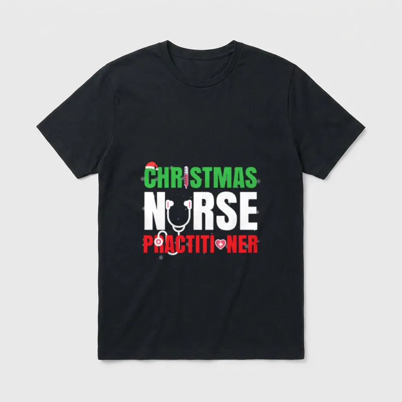 Christmas Nurse Practitioner Merry Holiday Costume T-Shirt – Classic T-Shirt in Black
