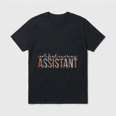 Leopard CNA Certified Nurse T-Shirt – Classic T-Shirt in Black