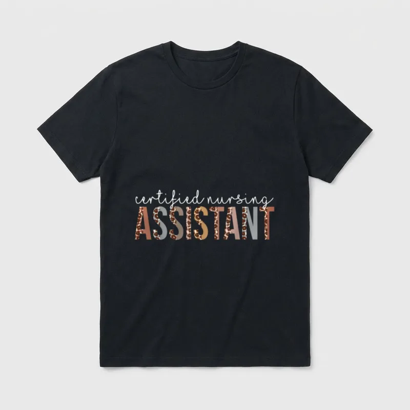 Leopard CNA Certified Nurse T-Shirt – Classic T-Shirt in Black