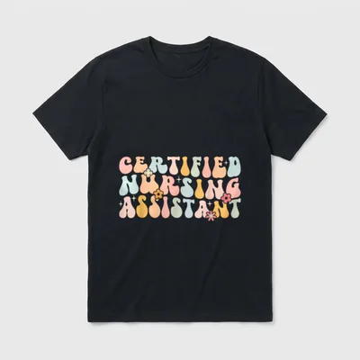 Certified Nursing Assistant Retro CNA Graduation T-Shirt – Classic T-Shirt in Black