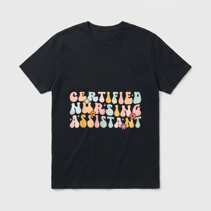 Certified Nursing Assistant Retro CNA Graduation T-Shirt – Classic T-Shirt in Black