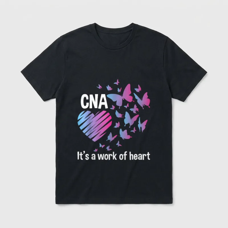 It's a Work of Heart Nursing T-Shirt – CNA and It’s a work of heart lettering – Classic T-Shirt in Black