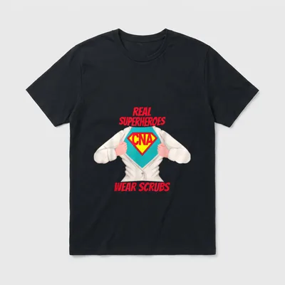 Super CNA Nurse Assistant Real Superheroes T-Shirt – Classic T-Shirt in Black
