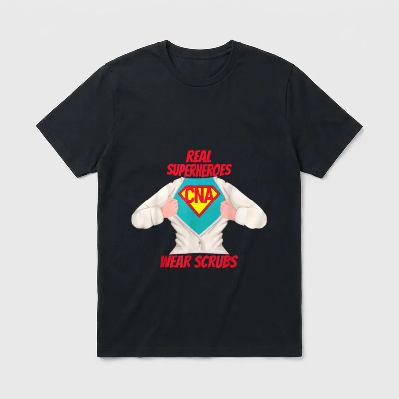 Super CNA Nurse Assistant Real Superheroes T-Shirt – Classic T-Shirt in Black