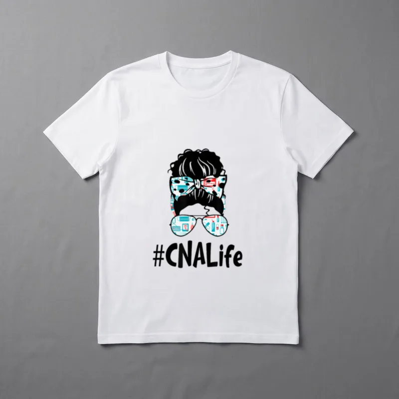 Messy Bun Cna Life Squad T-Shirt – Classic T-Shirt in Black