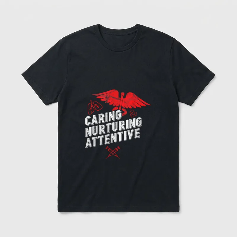 CNA Nurturing Attentive Nursing Assistant Nurse T-Shirt – Classic T-Shirt in Black