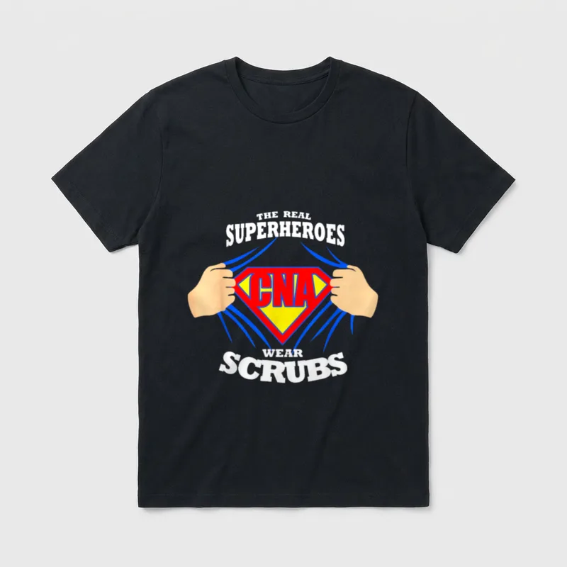 The Real Superheroes Wear Scrubs CNA T-Shirt – Classic T-Shirt in Black