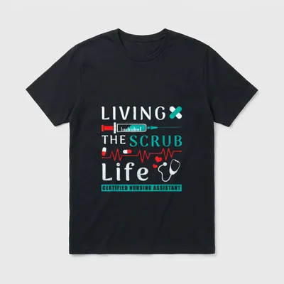 Living the Scrub Life Certified Nursing T-Shirt – Classic T-Shirt in Black