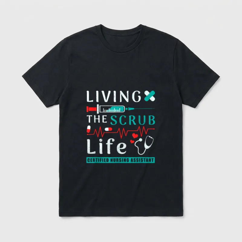 Living the Scrub Life Certified Nursing T-Shirt – Classic T-Shirt in Black