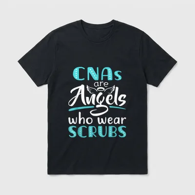 CNA PCA Certified Nursing Assistant Angels T-Shirt – Classic T-Shirt in Black