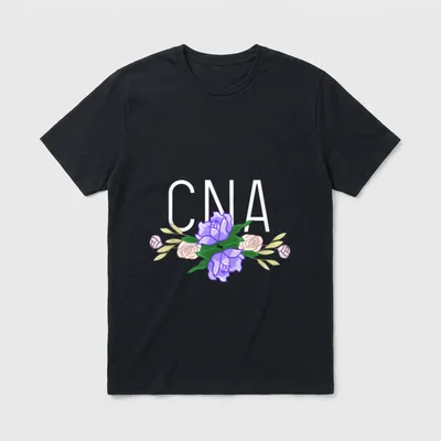 CNA Floral Bar Certified Nursing Assistant T-Shirt – Classic T-Shirt in Black